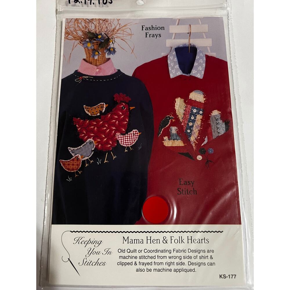 NEW Keeping You In Stitches- Mama Hen & Folk Hearts Appliques